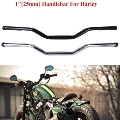 Motorcycle 1" Tracker Drag Bar Handlebars For Harley Chopper Bobber Cafe Racer - Image 1 of 4
