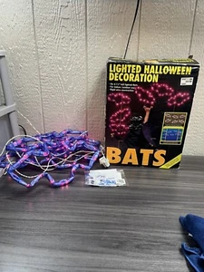 Vintage Mr Christmas Halloween Six Lighted Bats Garland Lights 1995 Rare!! - Picture 1 of 4