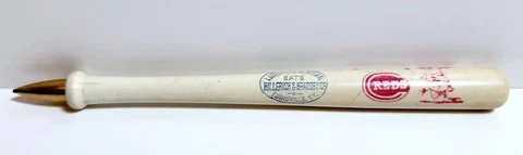 1960s Cincinnati Reds, small souvenir old bat pencil, Louisville Slugger Cover
