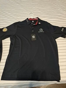 NEW w/tags PGA Tour FootJoy 7 Logos Professional Golf Shirt Titelist Mercedes Lg - Picture 1 of 15