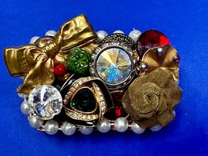Gorgeous Chunky Ribbon Pearl Earring Hat Art Nouveau Ladies Mixed Belt Buckle - Picture 1 of 16