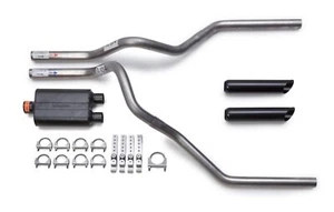 94-03 Dodge Ram Flowmaster Super 44 Mandrel Dual Truck Exhaust Kit Black Tips - Picture 1 of 4