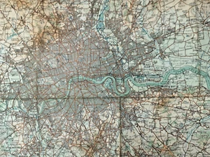 Antique Ordnance Survey Map, London, Fully Coloured, 1909 - Picture 1 of 5