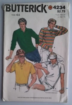 BUTTERICK #4234 MEN'S SIZE 44 LOOSE-FITTING PULLOVER SHIRTS PATTERN UNCUT - Image 1 of 3
