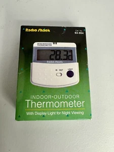 Radio Shack 63-854 LCD Indoor Outdoor Thermometer w Built in Stand Vintage New - Picture 1 of 3