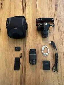Canon EOS 1000D 10.1MP Digital SLR Camera - With EF-S 18-55mm & 75-300mm Lens - Picture 1 of 18