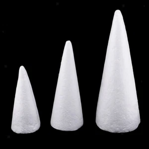 3Pcs 15cm 20cm 25cm Blank Polystyrene Cones Styrofoam Foam Craft Cone Shape - Picture 1 of 7