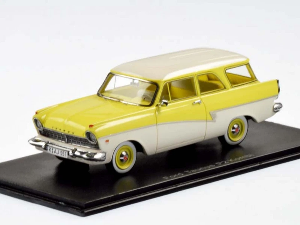Ford Taunus P2 17M 1957 Break Giallo Bianco Tetto Neo 44551 1/43 Resina - Immagine 1 di 1