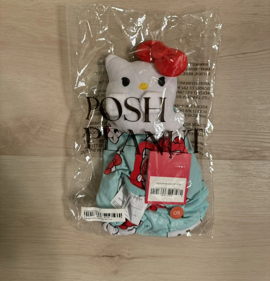 Peluche Posh Peanut Hello Kitty Ghost Lovey Nuevo con Etiquetas Foto 1 de 1