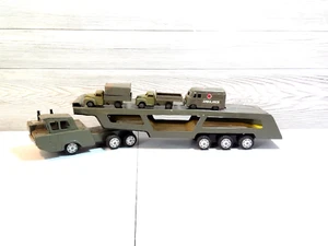 Antique 1960's Japan Tin Friction Army Combat Carrier With Vehicles - Picture 1 of 9