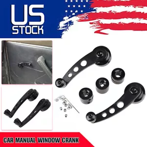 Pair Universal Car Billet Aluminum Manual Door Window Winder Crank Handle Black - Bild 1 von 10