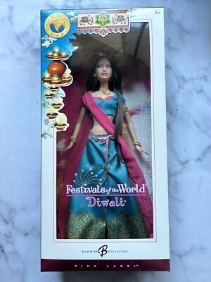 Muñeca Barbie Diwali Mattel 2006 Pink Label Festivales del Mundo Foto 1 de 2