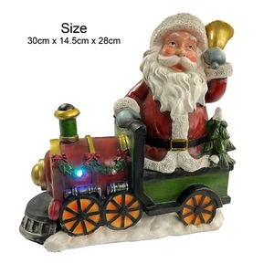 Christmas Very Large Santa Claus Riding Light Up Christmas Train (NF36632) Xmas - Picture 1 of 1
