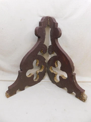 1800's Antique Wooden CORBELS Scrolled Fretwork VICTORIAN EASTLAKE Style ORNATE Cover