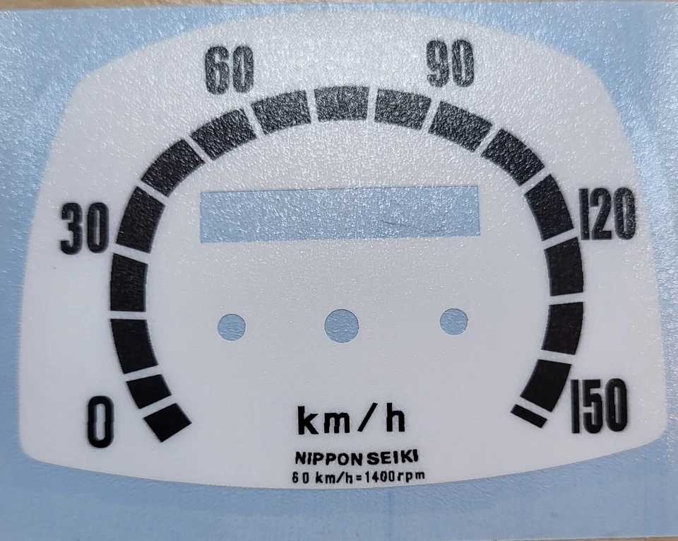 Honda DREAM 305 CA77 CA72. Adesivo sobreposição de relógio medidor de velocidade Nippon KMH 150 - Imagem 1 de 1