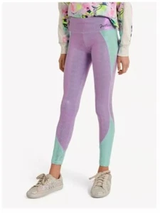 Girls Leggings Justice X Shine Sz M 10 Purple Green Metallic Colorblock - Picture 1 of 4