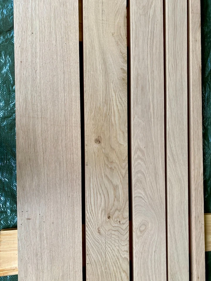 Eiche gehobelt Massivholz Fensterbrett Regalbrett Eichenbrett Bohle 4cm 40mm - Bild 1 von 4