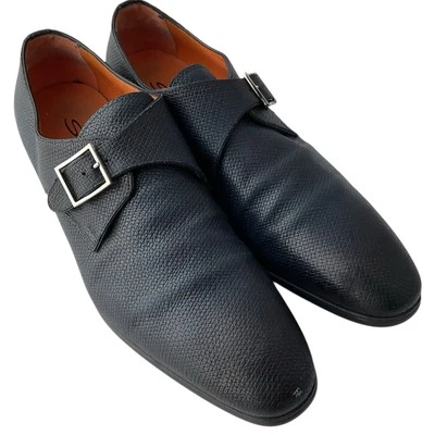 Sapatos Santoni Single Monk Strap Masculino Reino Unido 11 EUA 12 Azul - Imagem 1 de 4