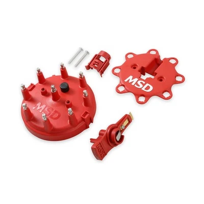 Kit de tapa y rotor de distribuidor MSD 8482; HEI/rojo macho para 84-95 Ford, Lincoln Foto 1 de 4
