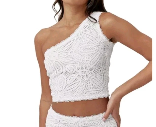 4-й и безрассудный размер маленький женщин Mae Майка без рукавов кружева блузка белый - Изображение 1 из 4