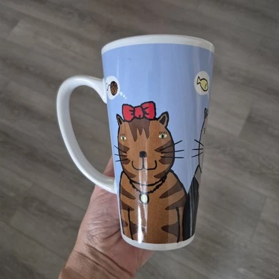 Stoneware Cat People Mug Cup Riviera Van Beers By Signature Kitty Mouse - Image 1 of 4