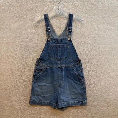 Y2K Vintage Gap Denin Overall Bib Shorts XS Small Blue Jean - Image 1 of 4
