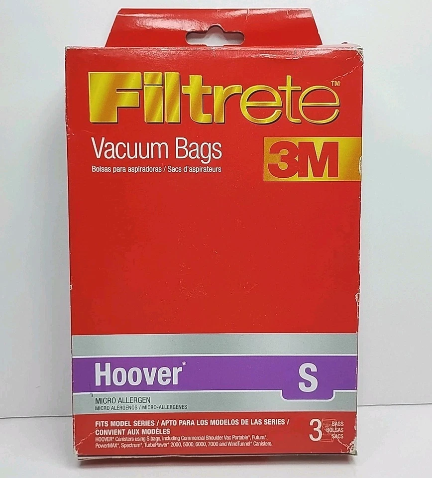 Filtrete 3M Hoover S Micro Allergen Vacuum Bags 3 Count (NEW) - Image 1 of 4