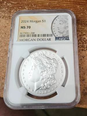 2024 Morgan Silver Dollar NGC MS 70 - Image 1 of 2