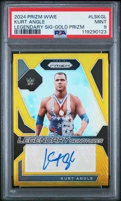 2024 Prizm WWE Kurt Angle Legendary Signatures Gold Auto 8/10 PSA 9 - Image 1 of 2