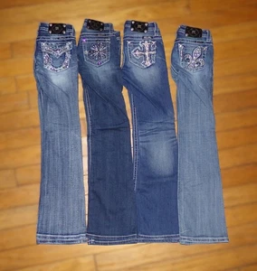 LOT 4 GIRLS MISS ME BOOT CUT JEANS SZ 10 - Picture 1 of 6