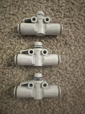 Qty:3 SMC AS2052F 8mm 5/16 Speed Flow Controller Push to Connect Inline - Image 1 of 4