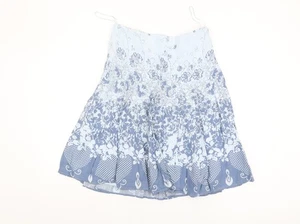 M&Co Women's Blue Floral Cotton Skirt Size 12 - Picture 1 of 12