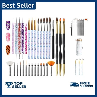 31pcs Nail Art Brushes, Nail Art Tool Set, Dotting Tools, Dust Brush,Striping... - Image 1 of 4