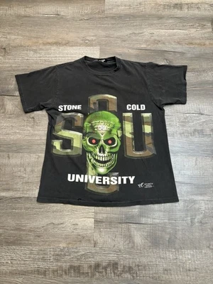 VTG 90s Stone Cold University Steve Austin WWF Wrestling T Shirt LG A166 - Image 1 of 4