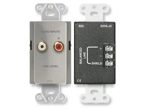 RDL DS-J2 Line Audio Input Panel / Extender – Stainless Steel, RCA In, Balanced - Picture 1 of 1