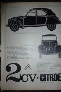 * ADVERTISING PUBBLICITA' CITROEN 2 CV 1964 - Imagen 1 de 1