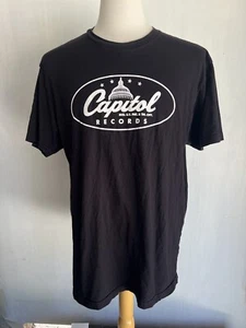 CAPITOL RECORDS Official Hollywood California Music Label Logo T-Shirt Size XL - Picture 1 of 3