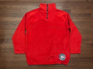VINTAGE 90's NAUTICA COMPETITION 1/4 ZIP FLEECE SWEATSHIRT MENS MEDIUM RED M e - Picture 1 of 9