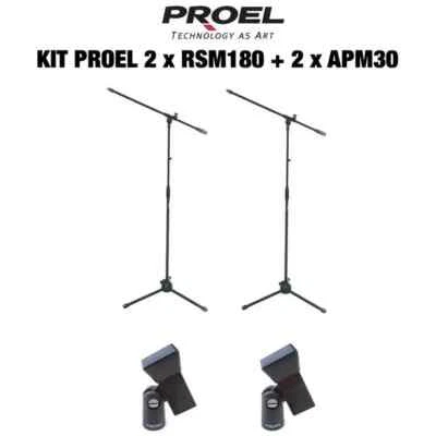 PROEL RSM180 + APM30 pacchetto risparmio COPPIA aste per microfono + 2 supporti - Immagine 1 di 4