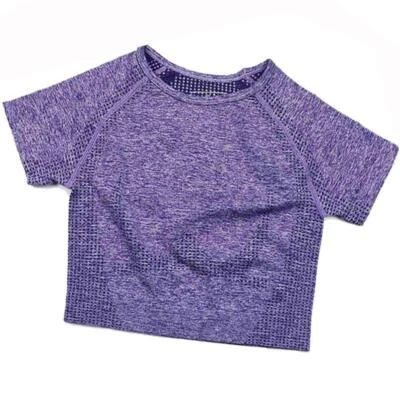 Women Fitness Fashion Dot Crop Top Gym Skinny T-Shirt Workout Tops Sports Yoga - Image 1 of 4