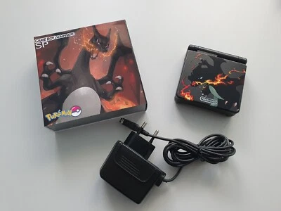 GameBoy Advance SP Konsole Dunkles Glurak OVP Neues Gehäuse & IPS V5 Display - Bild 1 von 4