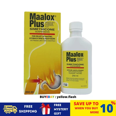 Suspensión Maalox Plus SIMETHICONE para gástrico, viento estomacal y acidez estomacal 250 ml Foto 1 de 4