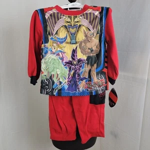 Yu-Gi-Oh Yugioh 2 piece boys red pajama set shirt pants winter NEW Size 4 HTF - Picture 1 of 7