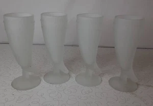 Vintage 4 Tiara Frosted Pilsner Powder Horn Indiana Viking Glasses - Picture 1 of 2