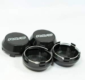 4pcs 60 mm for RAYS VOLK Black Silver Alloy Wheel Center Caps Hub Caps Rim Caps - Picture 1 of 6