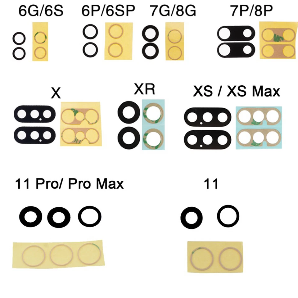 Крышка объектива задней камеры 3M наклейка для iPhone 6S 7 8 Plus X XR XS 11 Pro MAX - Изображение 1 из 1