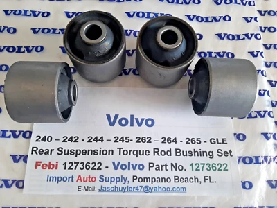 Volvo 240 242 244 245 262 264 265 Rear Torque Rod Bushing Set of 4 Febi  1273622 - Image 1 of 4