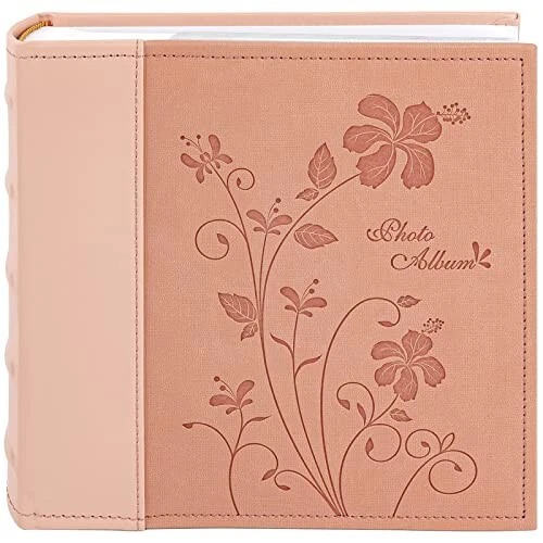 Álbum de fotos con capacidad para 200 imágenes horizontales 4x6 imitación cuero para Navidad rosa Foto 1 de 4