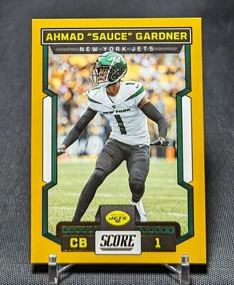 Ahmad Sauce Gardner Gold Parallel SP 2023 Score Football Card #292 New York Jets - Image 1 of 2