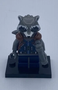 LEGO Rocket Raccoon Minifigure Dark Blue Reddish Brown Outfit SH384 - Picture 1 of 4